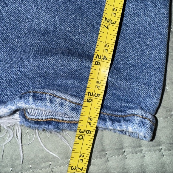 AGOLDE Lyle Jeans Women's Straight Mid Rise Blue Denim Distressed Sz 28 VGUC - Picture 6 of 12